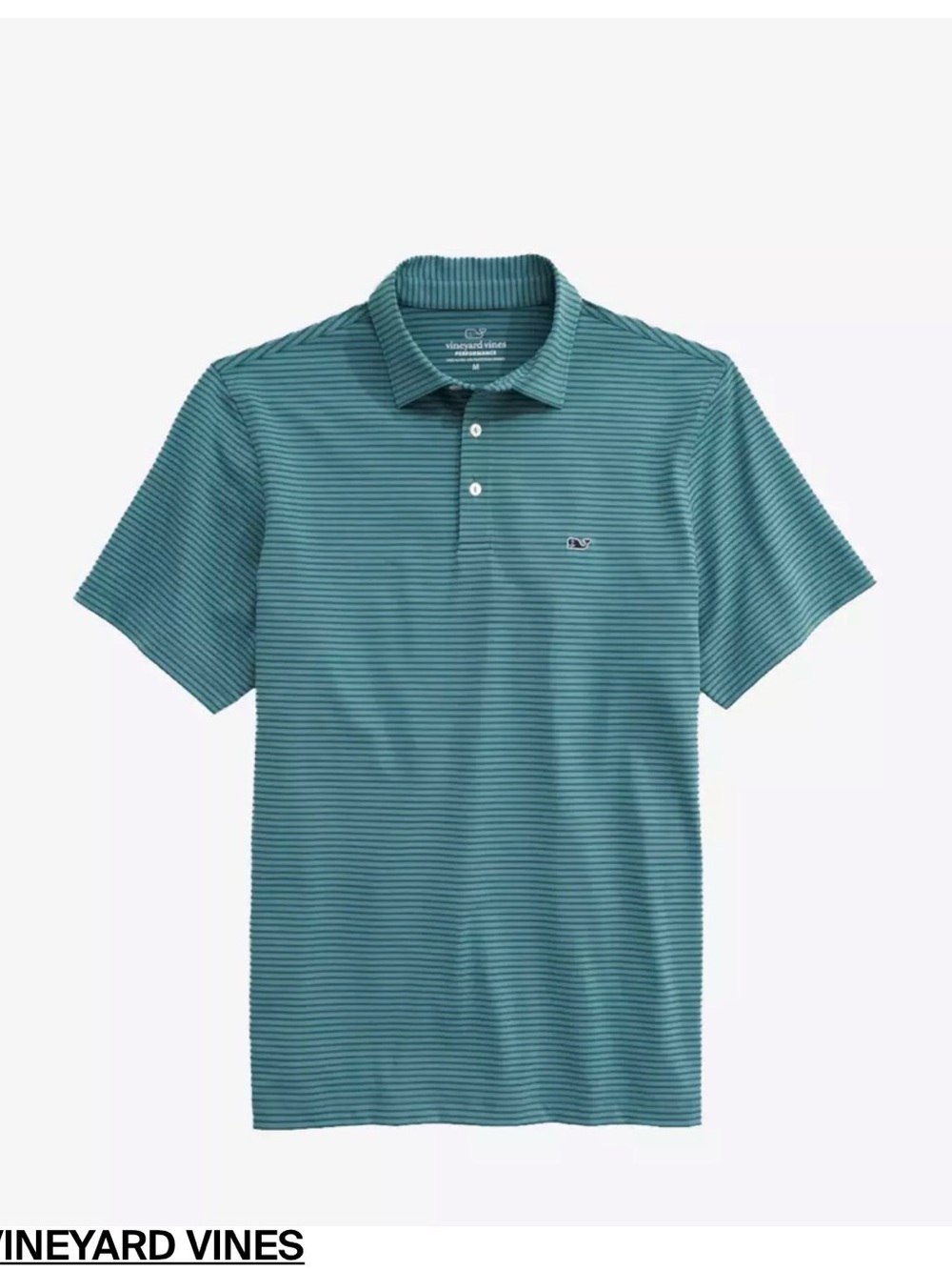 Vineyard Vines Performance Teal Micro-Striped Polo